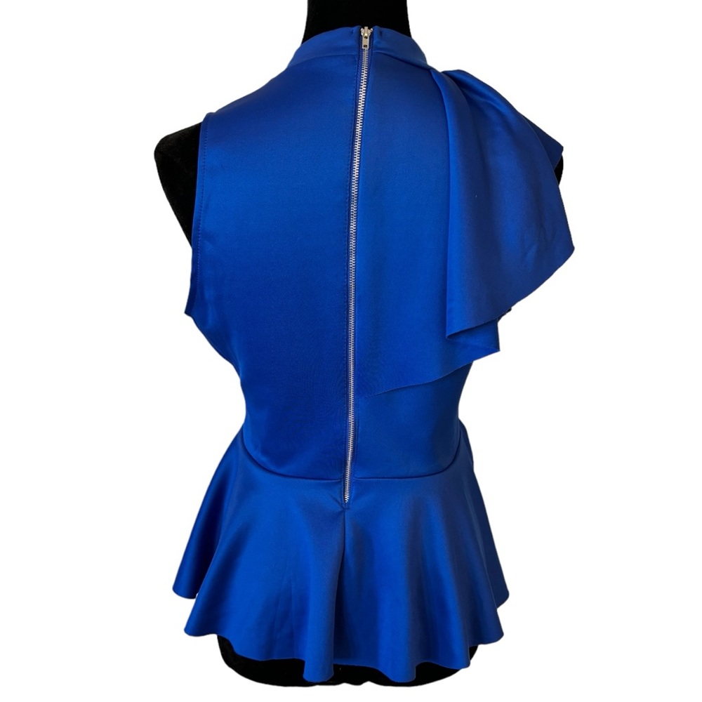Side Ruffle Stretch Peplum Top - Picture 9 of 16